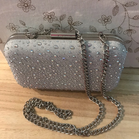 Raindrop Bridal Clutch;Raindrop Beads Wedding Bridesmaid Clutch. Studded bag - Picture 2 of 6